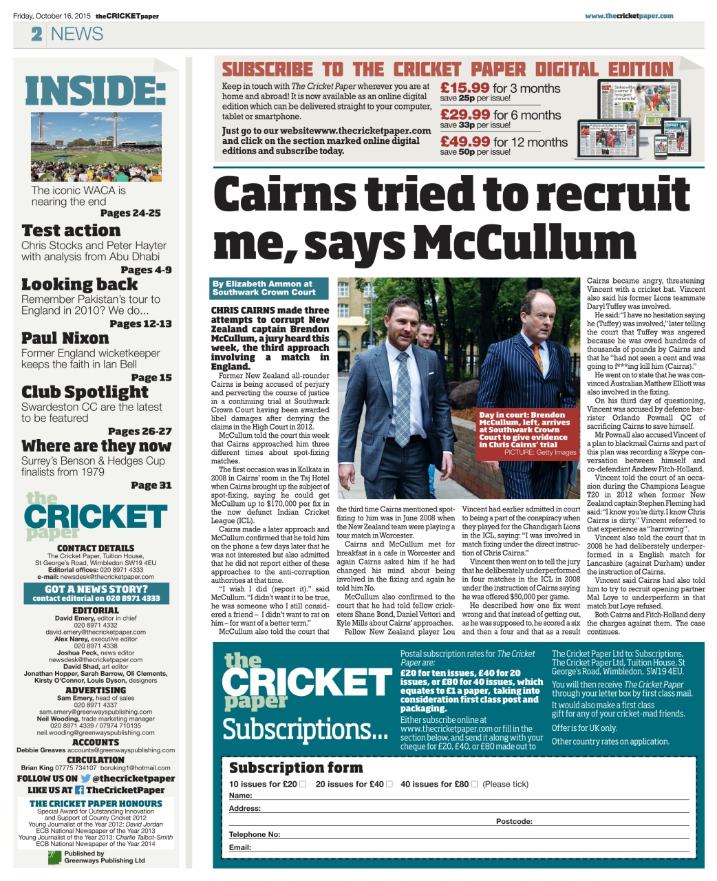The Cricket Paper Preview Pages