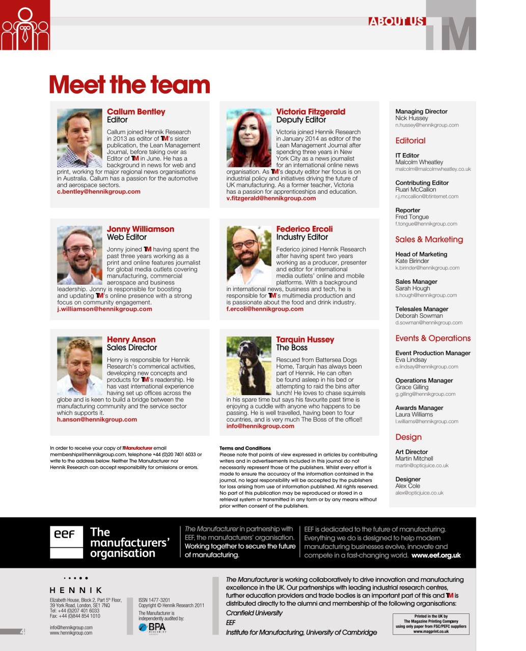 The Manufacturer Preview Pages