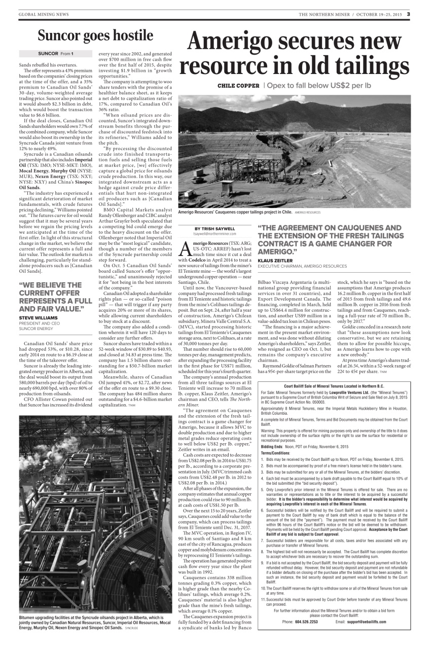 The Northern Miner Preview Pages