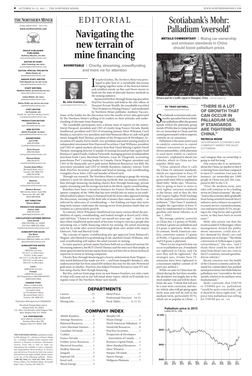 The Northern Miner Preview Pages