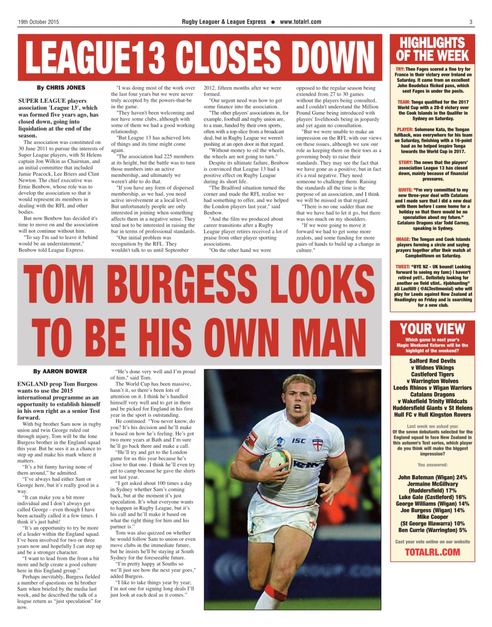 League Express Preview Pages