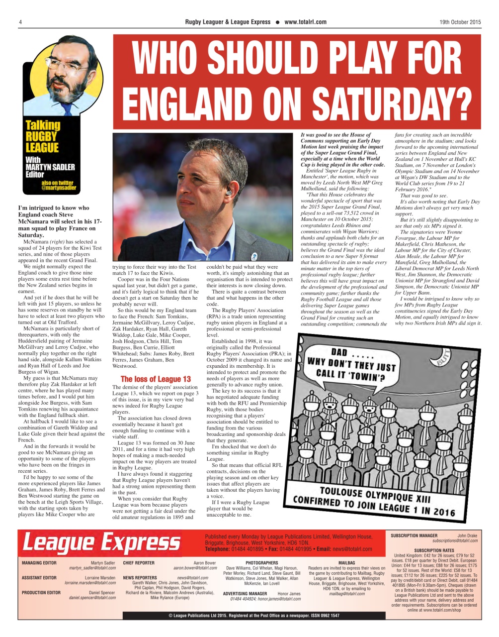 League Express Preview Pages