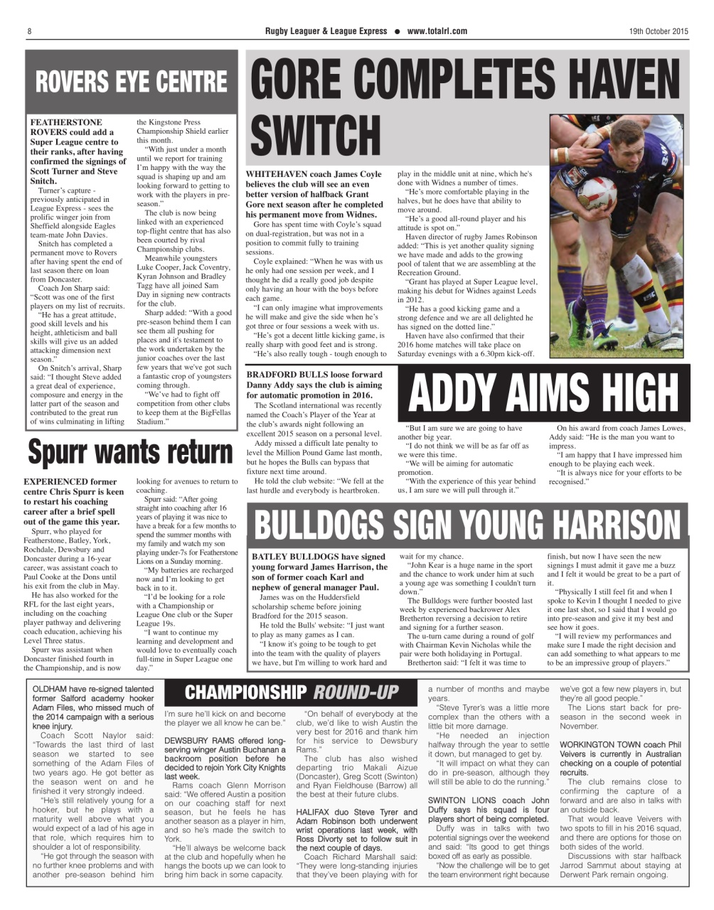 League Express Preview Pages