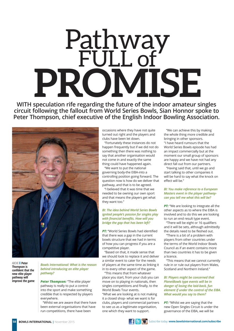 Bowls International Preview Pages