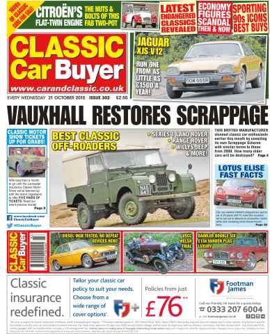 Classic Car Buyer issue No. 301 Vauxhall Restores Scrappage