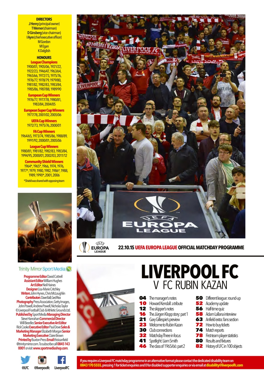 Liverpool FC Programmes Preview Pages