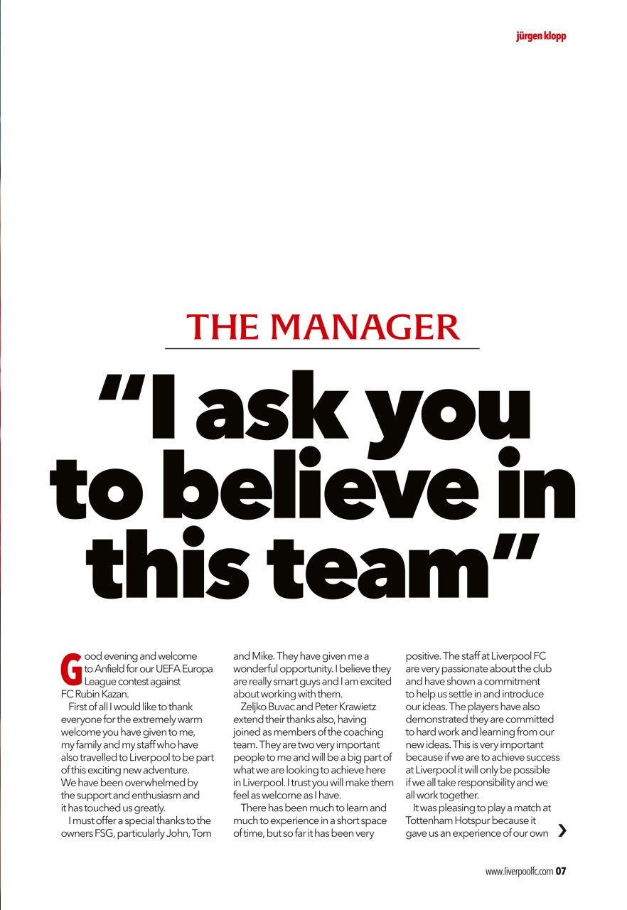 Liverpool FC Programmes Preview Pages