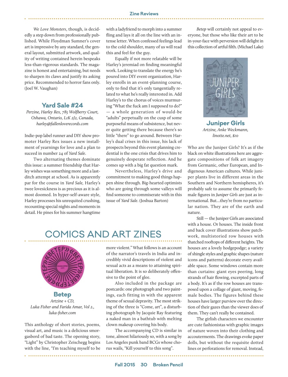 Broken Pencil Preview Pages