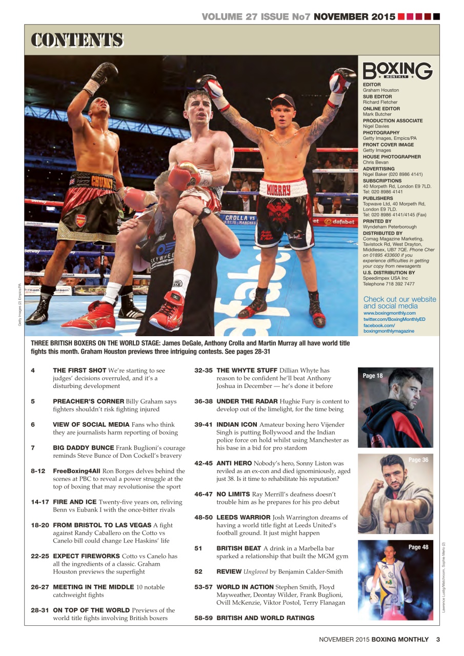 Boxing Monthly Preview Pages