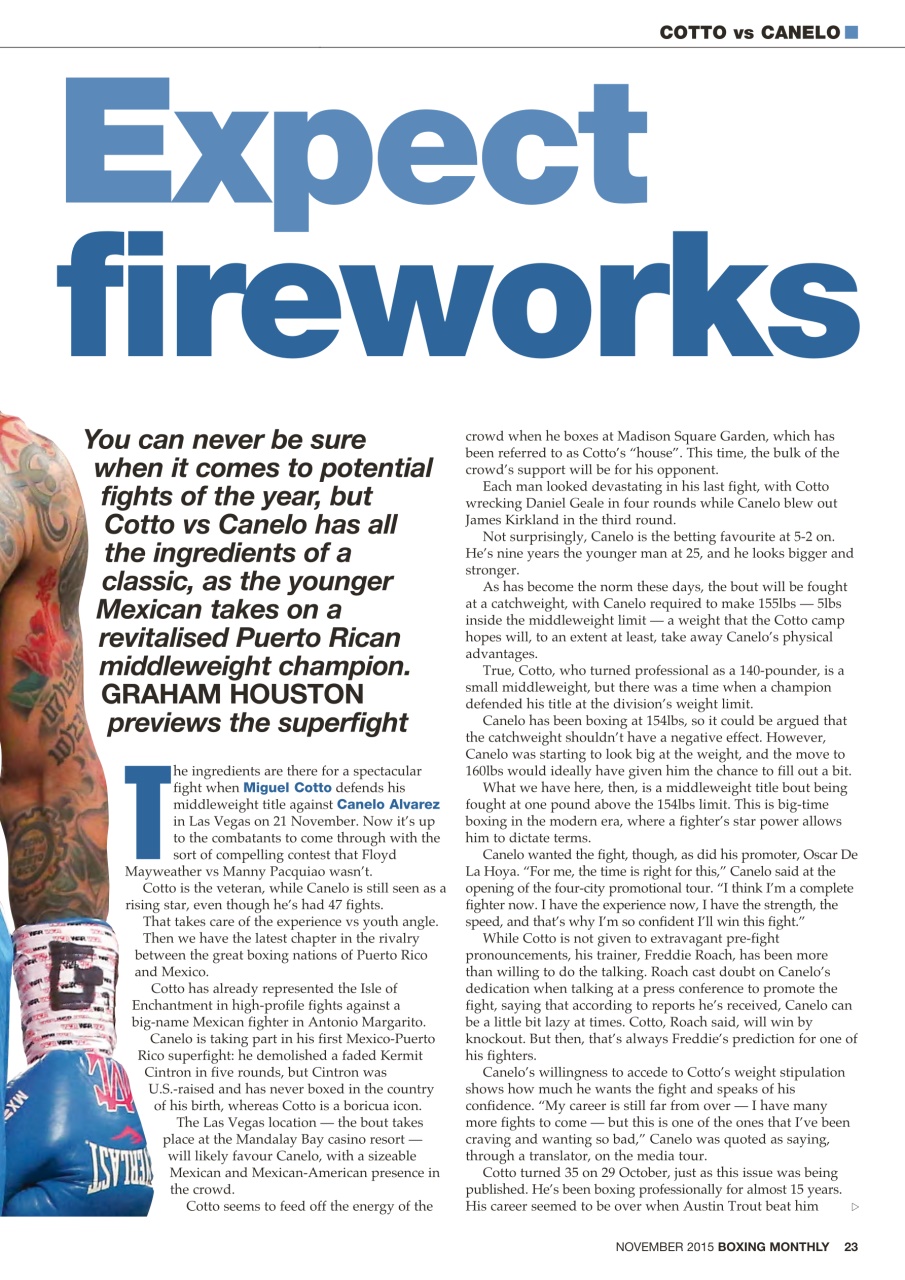 Boxing Monthly Preview Pages