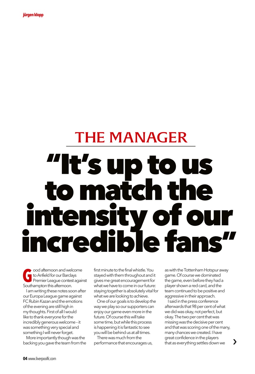 Liverpool FC Programmes Preview Pages
