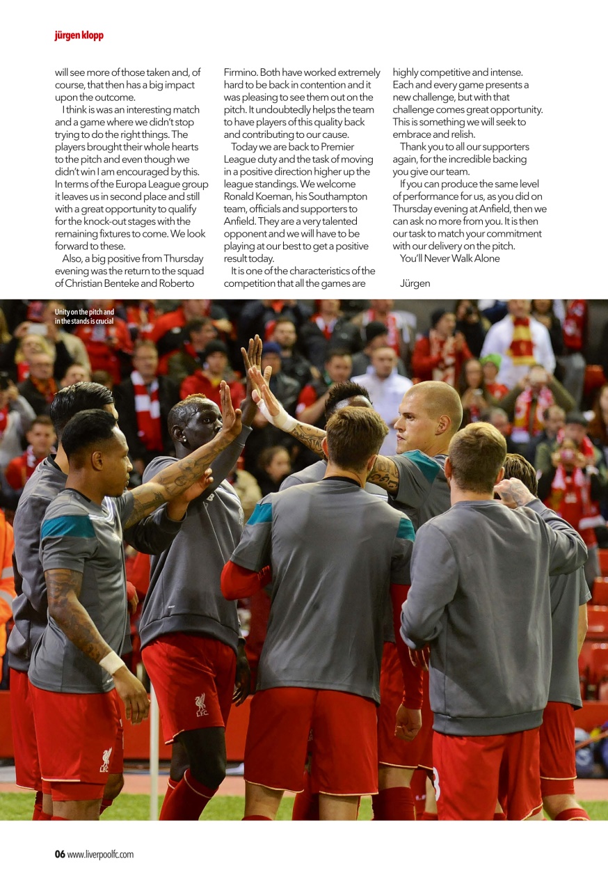 Liverpool FC Programmes Preview Pages