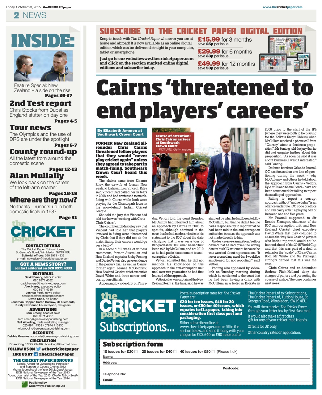 The Cricket Paper Preview Pages
