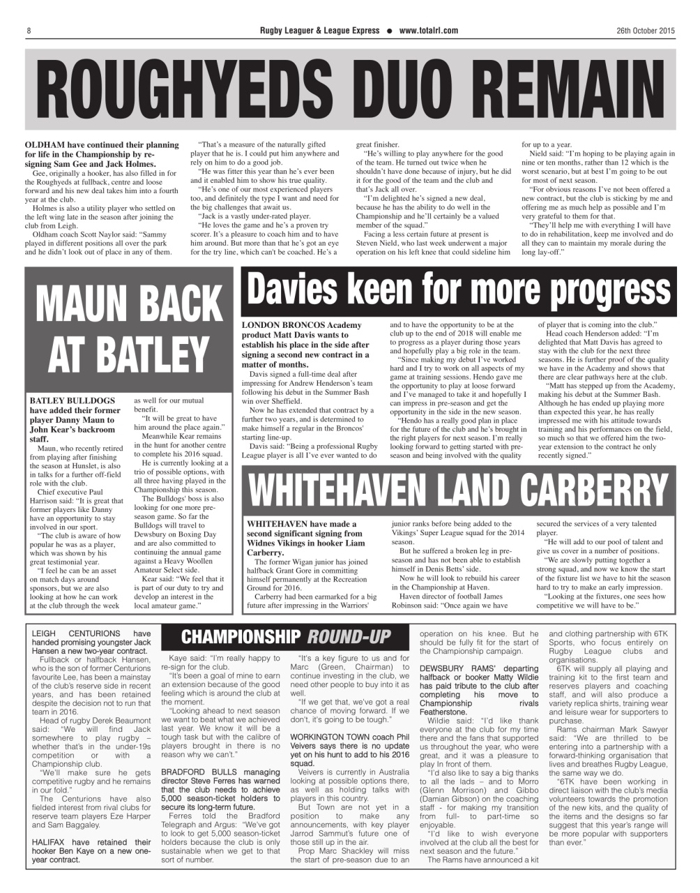 League Express Preview Pages