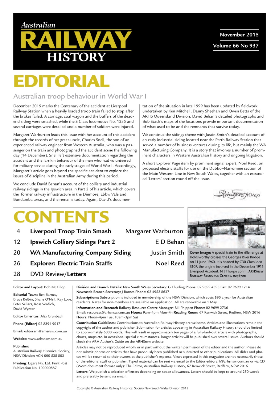 Australian Railway History Preview Pages