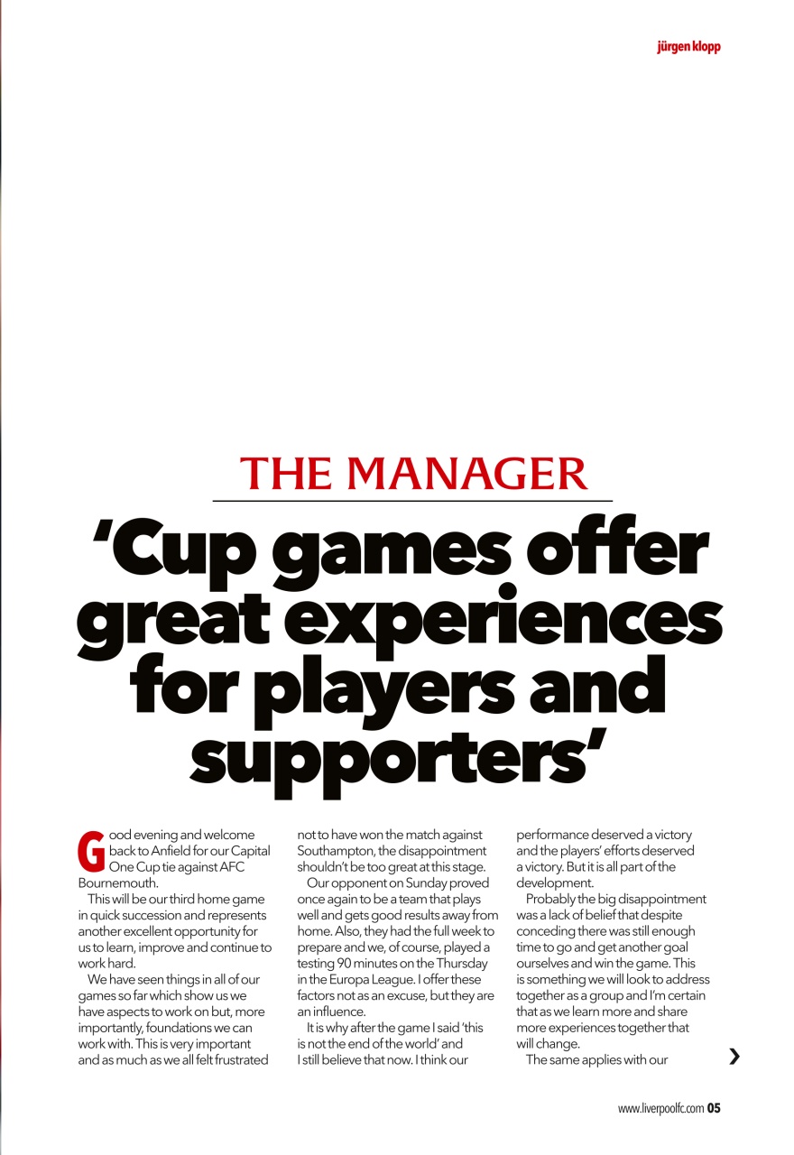 Liverpool FC Programmes Preview Pages