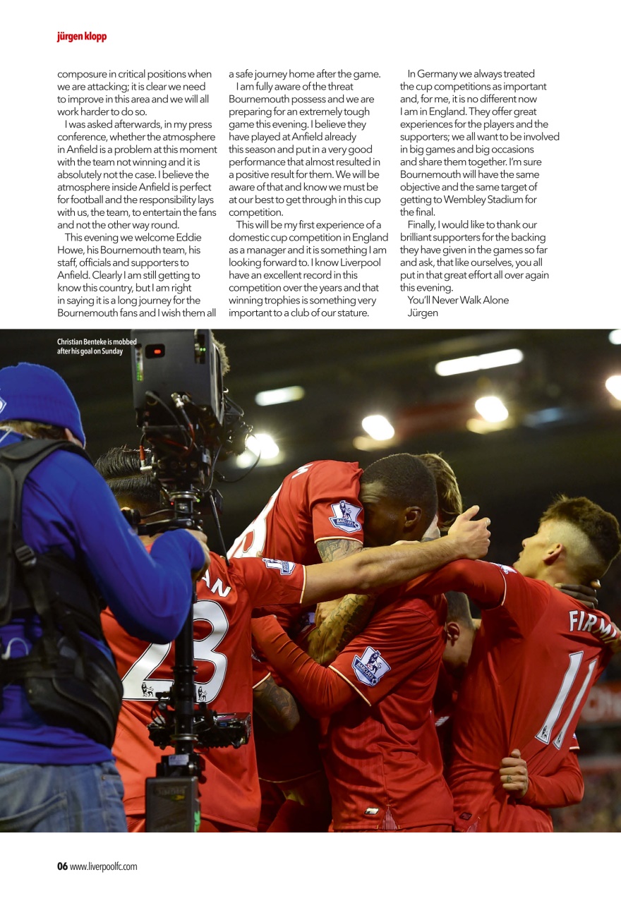 Liverpool FC Programmes Preview Pages