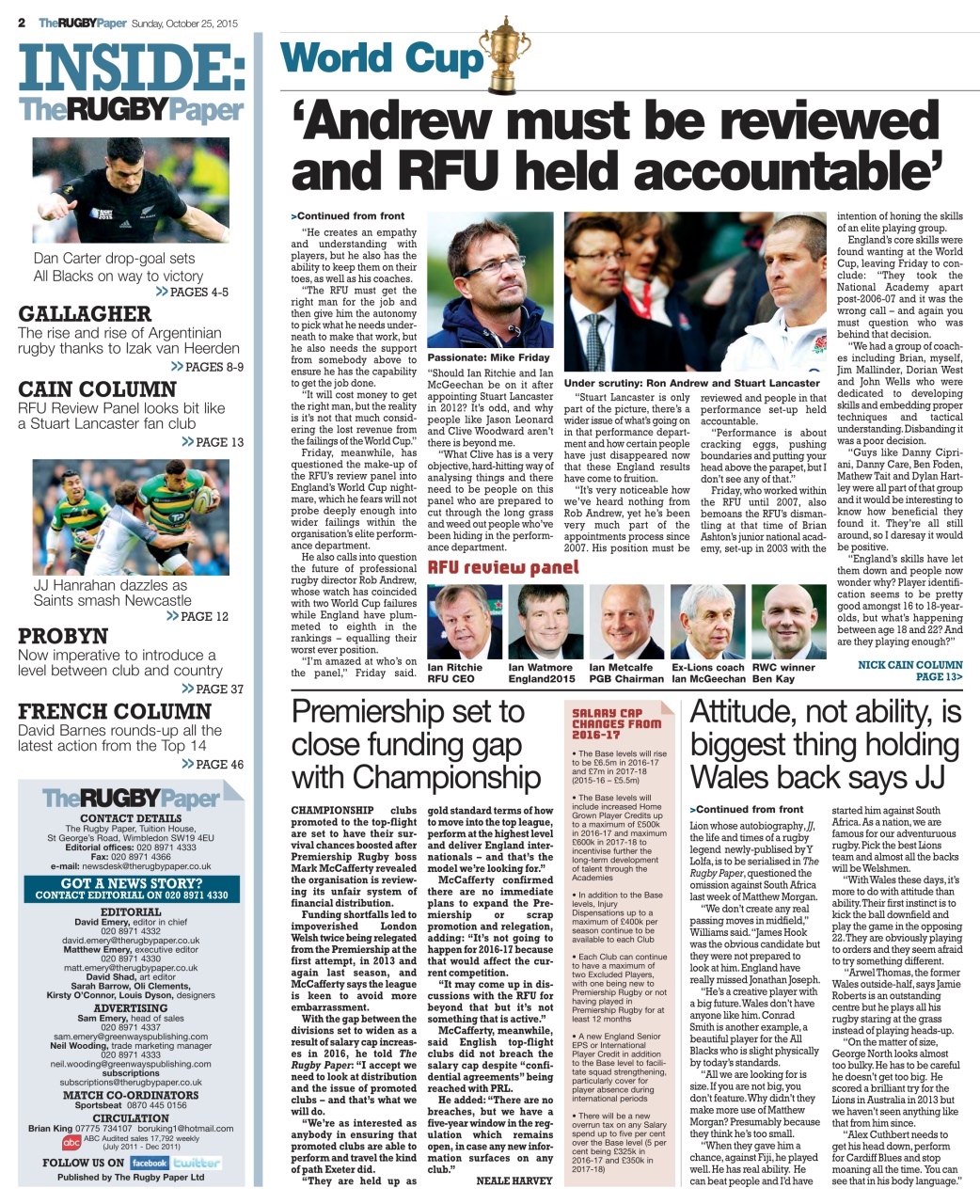 The Rugby Paper Preview Pages