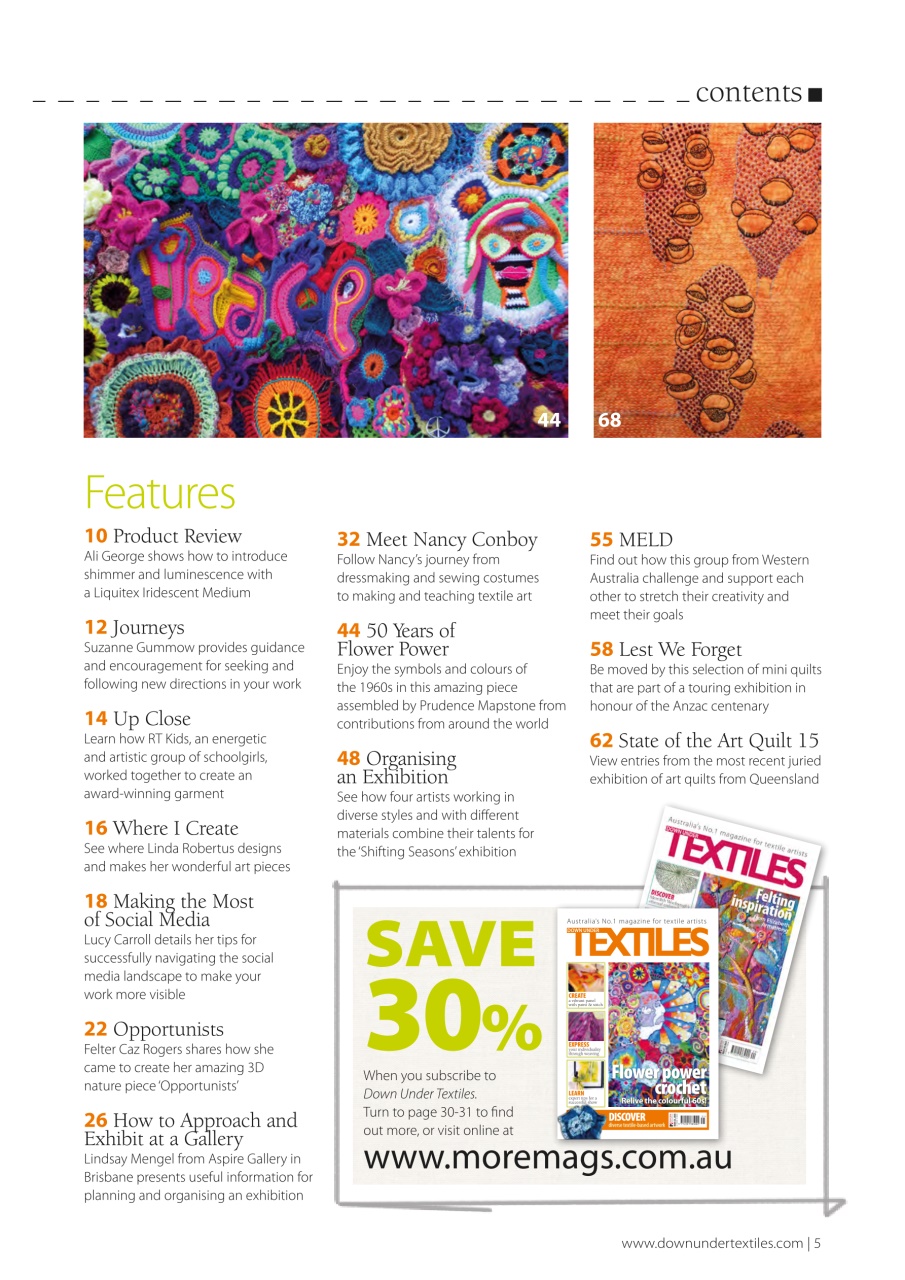 Down Under Textiles Preview Pages