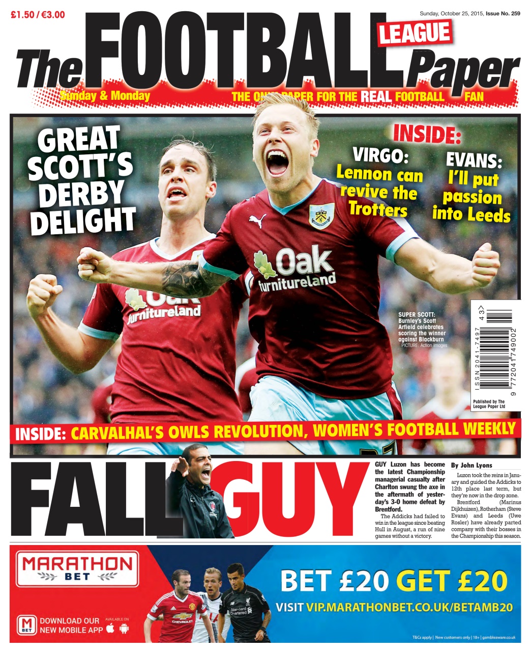 The Football League Paper Preview Pages