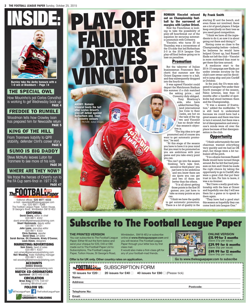 The Football League Paper Preview Pages