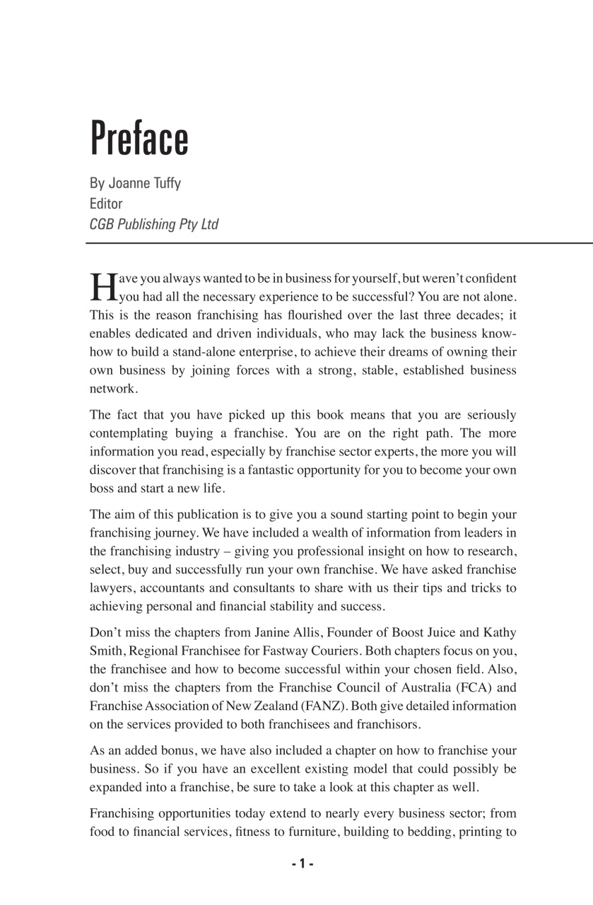 Business Franchise Guide Preview Pages