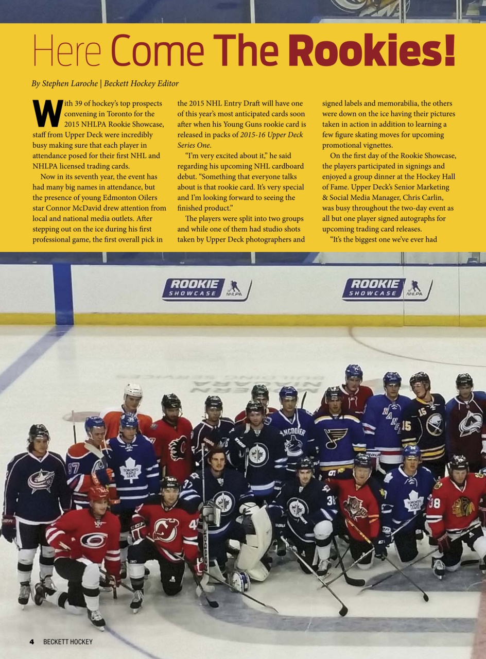 Beckett Hockey Magazine Preview Pages
