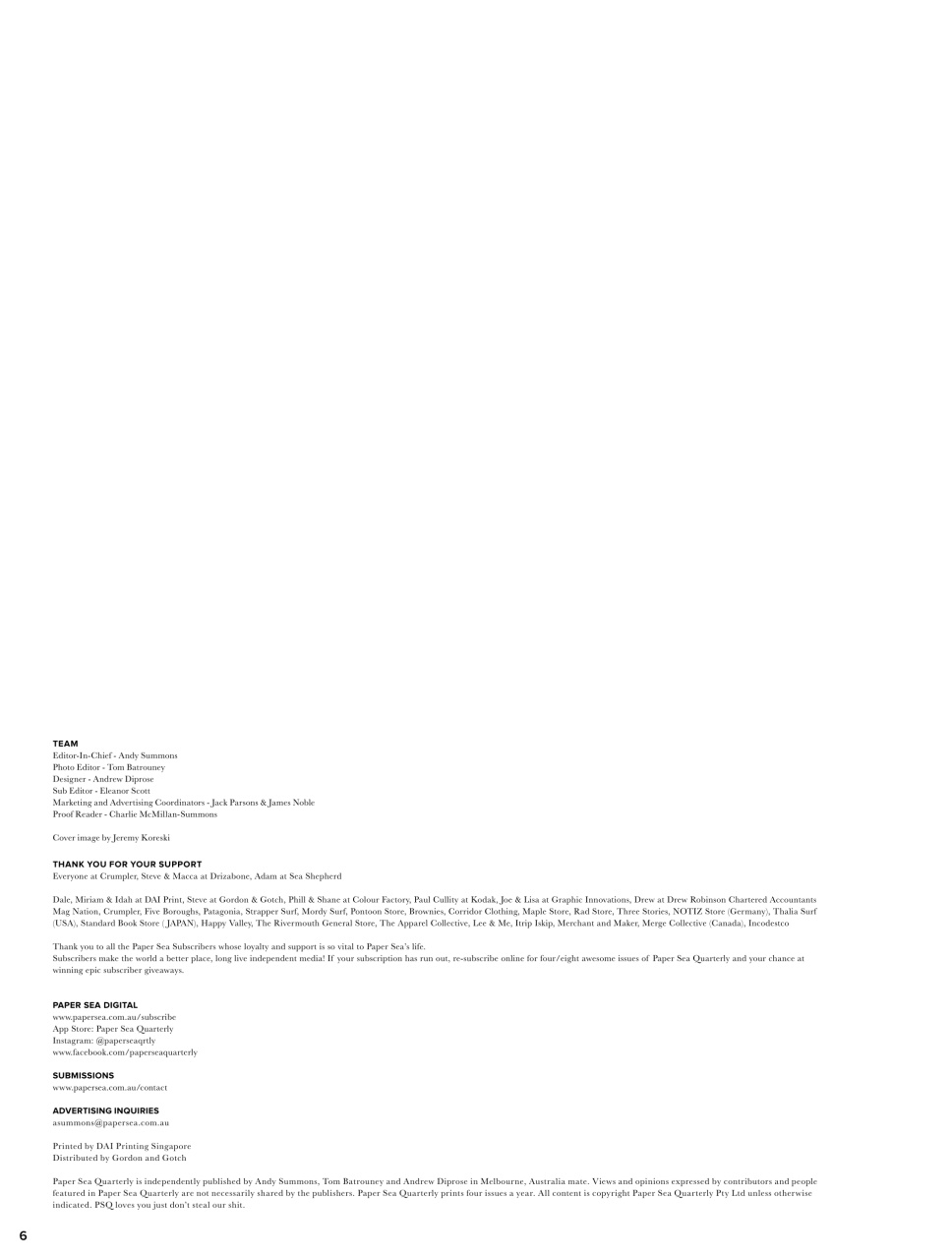 Paper Sea Quarterly Preview Pages