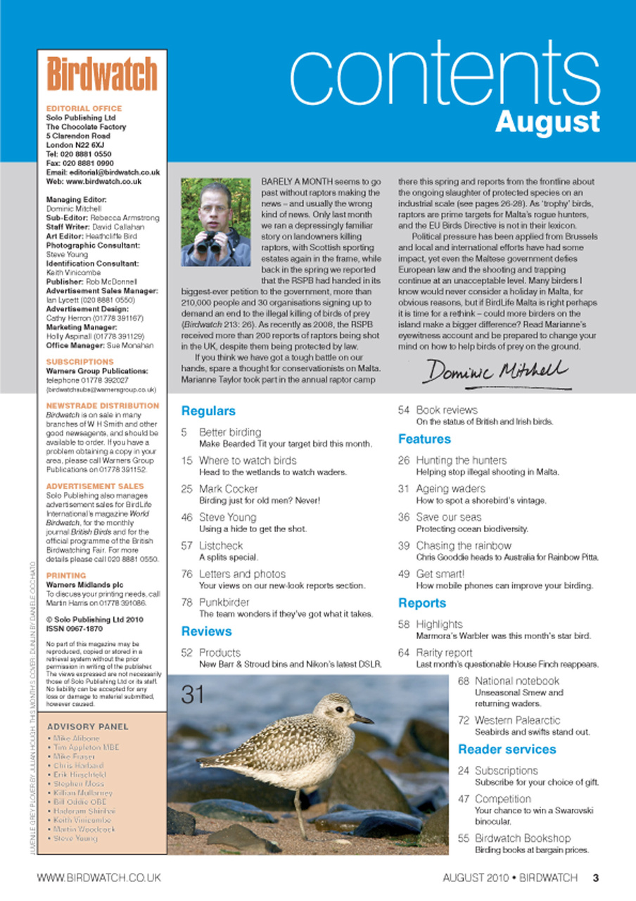 Birdwatch Magazine Preview Pages