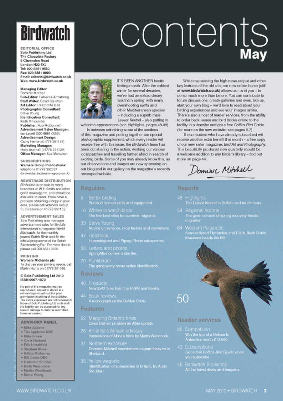 Birdwatch Magazine Preview Pages