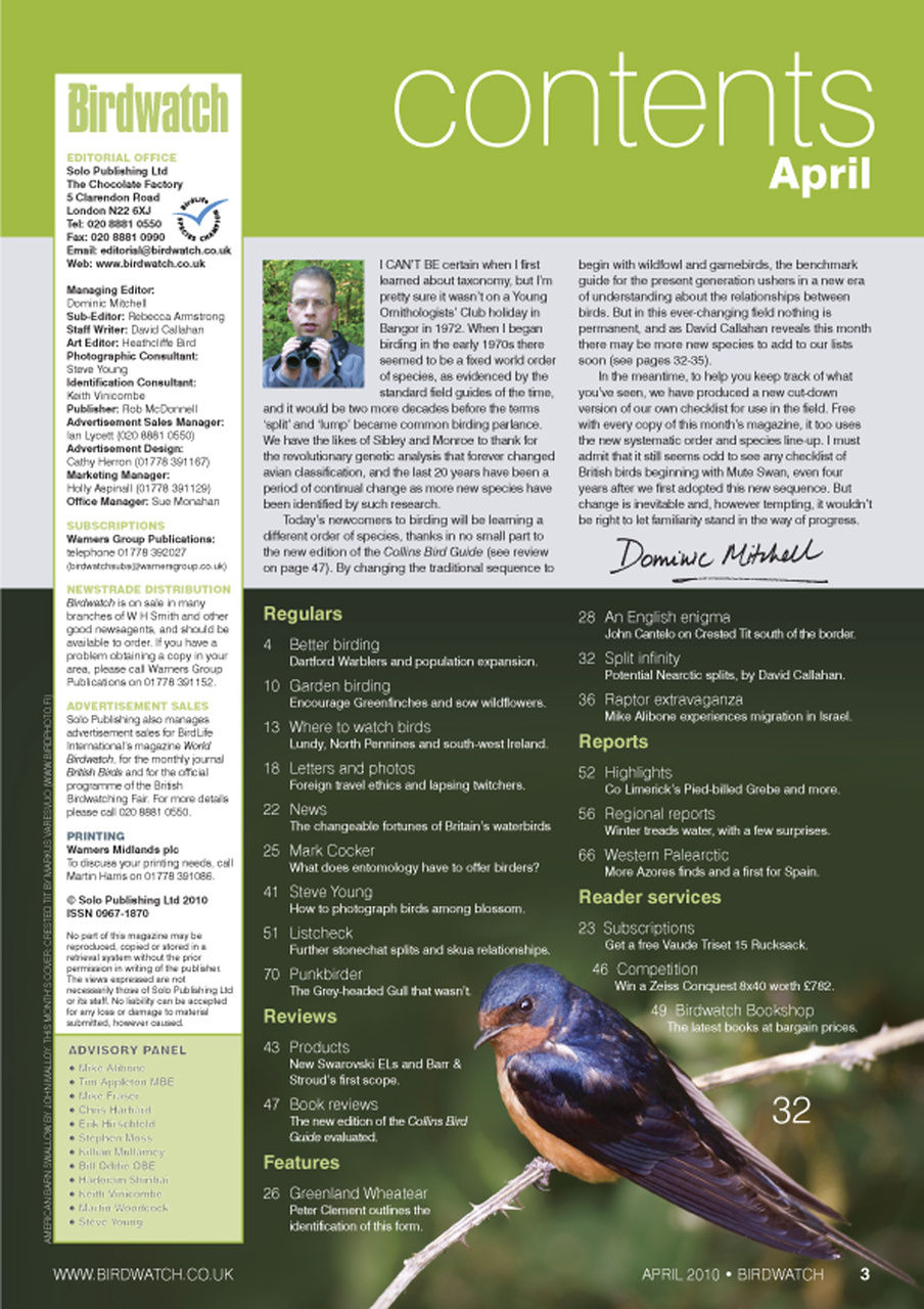 Birdwatch Magazine Preview Pages