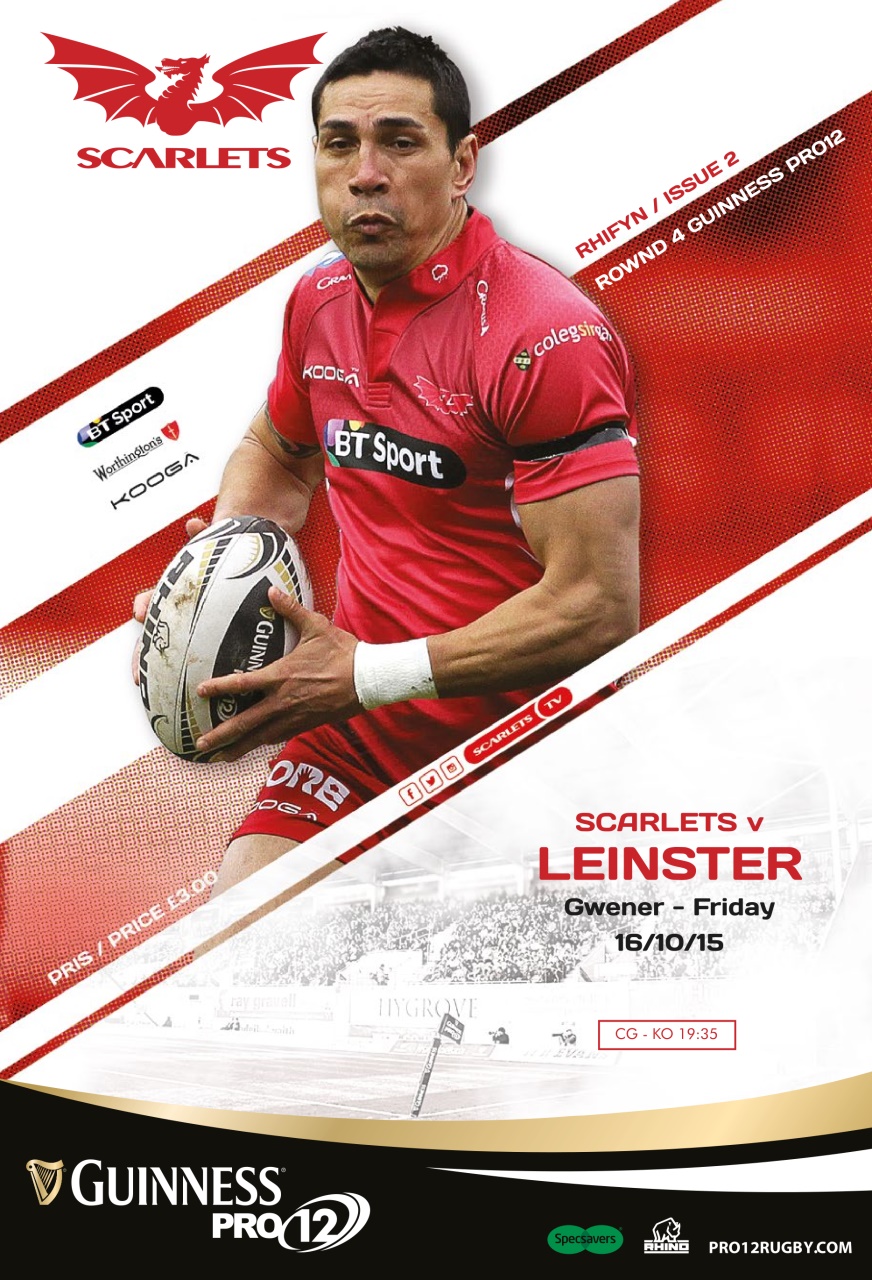 Scarlets Matchday Programme Preview Pages