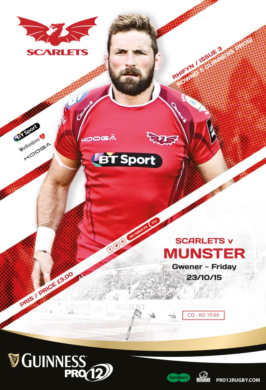 Scarlets Matchday Programme Preview Pages