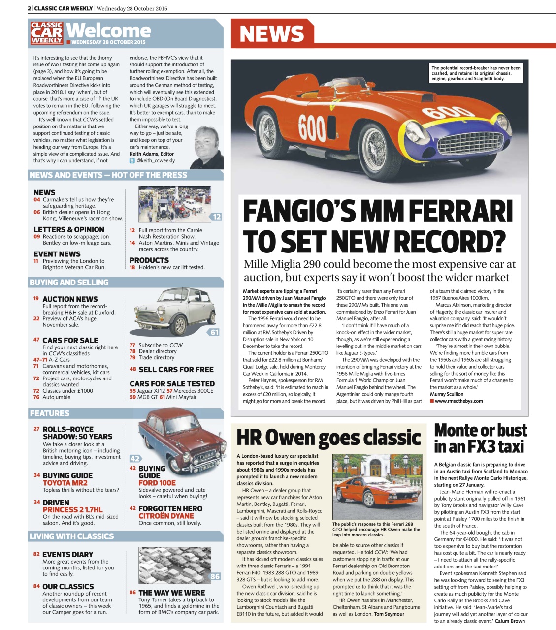 Classic Car Weekly Preview Pages