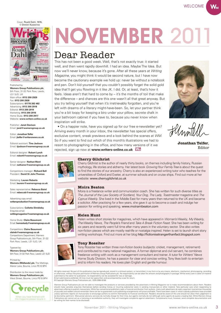 Writing Magazine Preview Pages