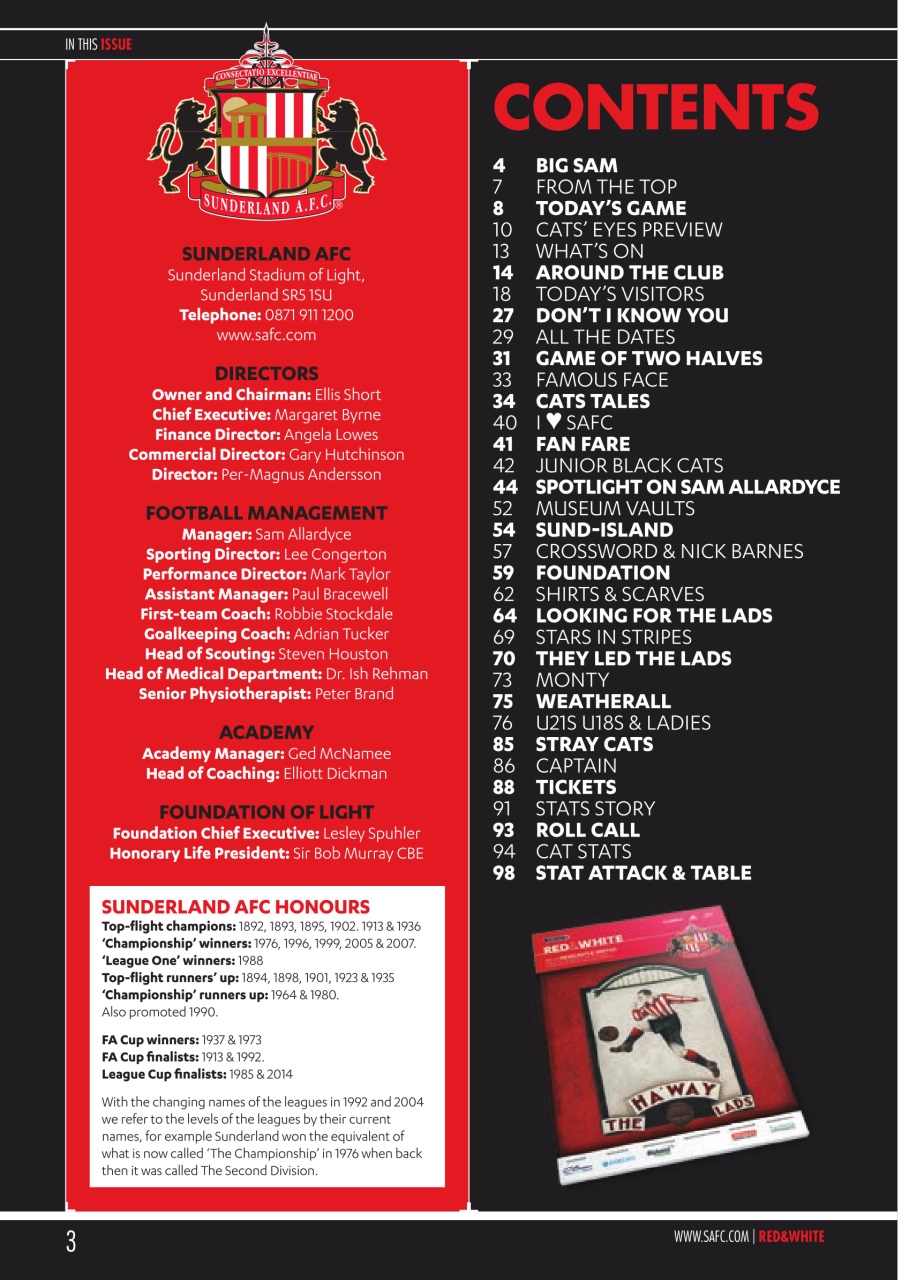 Sunderland FC Preview Pages
