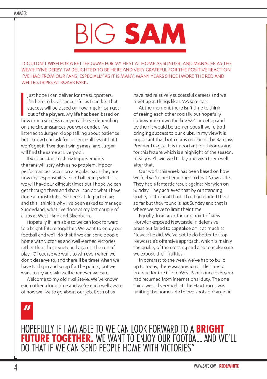 Sunderland FC Preview Pages