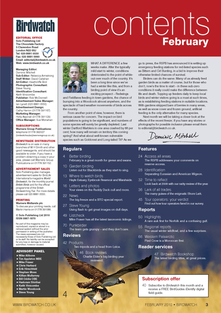 Birdwatch Magazine Preview Pages