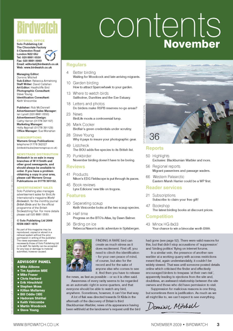 Birdwatch Magazine Preview Pages