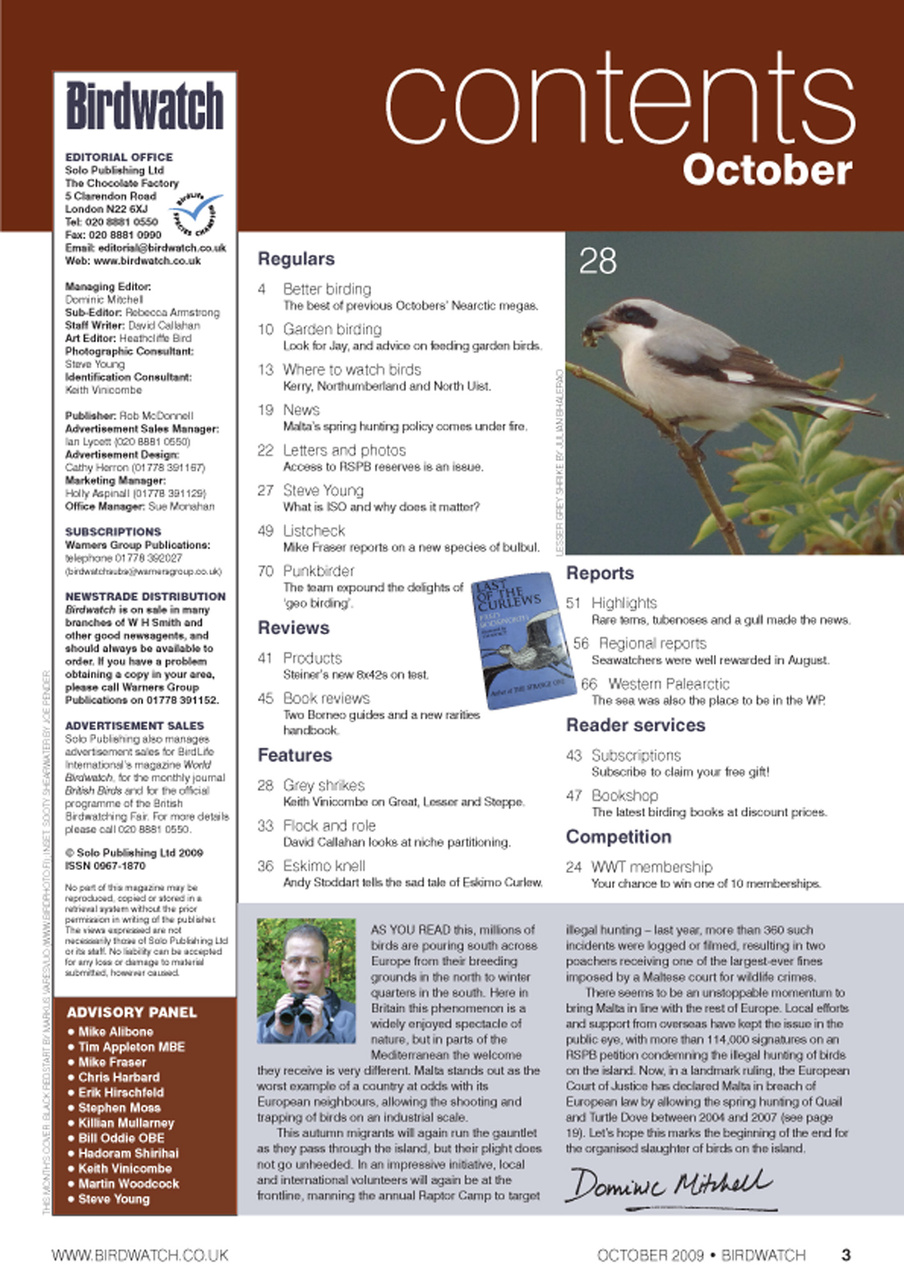 Birdwatch Magazine Preview Pages