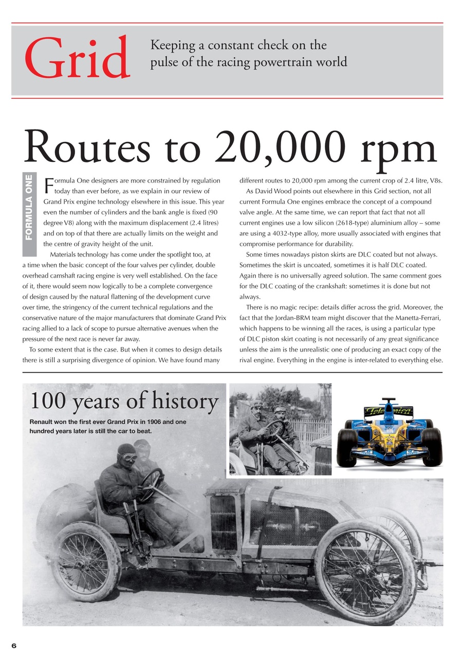 Race Engine Technology Preview Pages