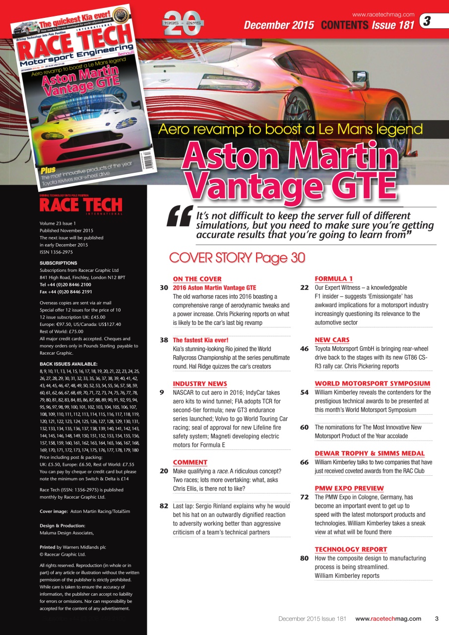 Race Tech Preview Pages