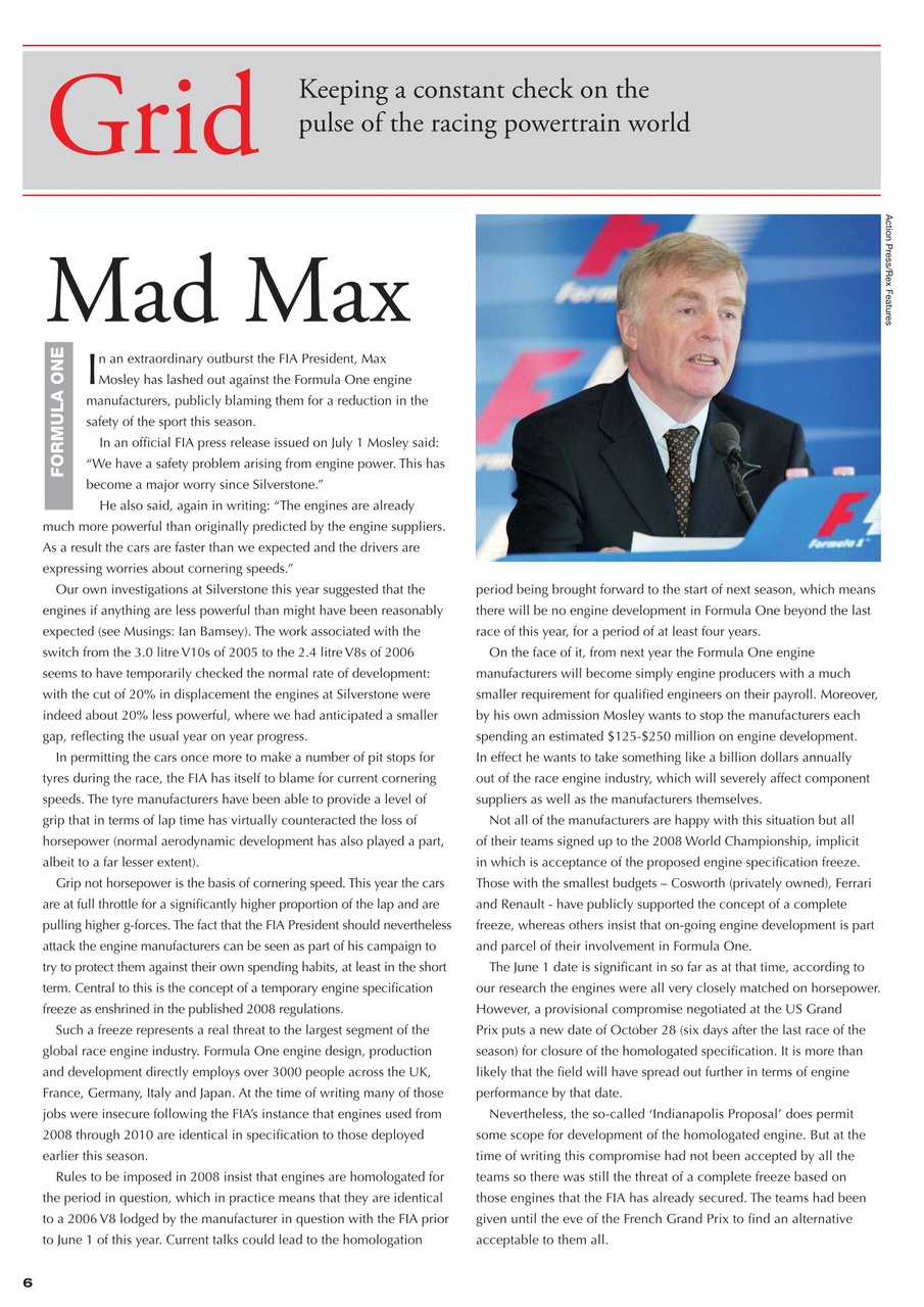 Race Engine Technology Preview Pages