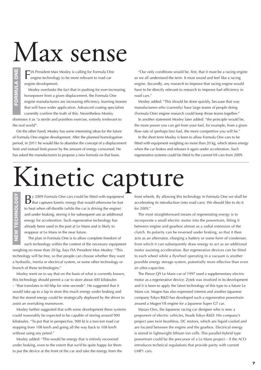 Race Engine Technology Preview Pages