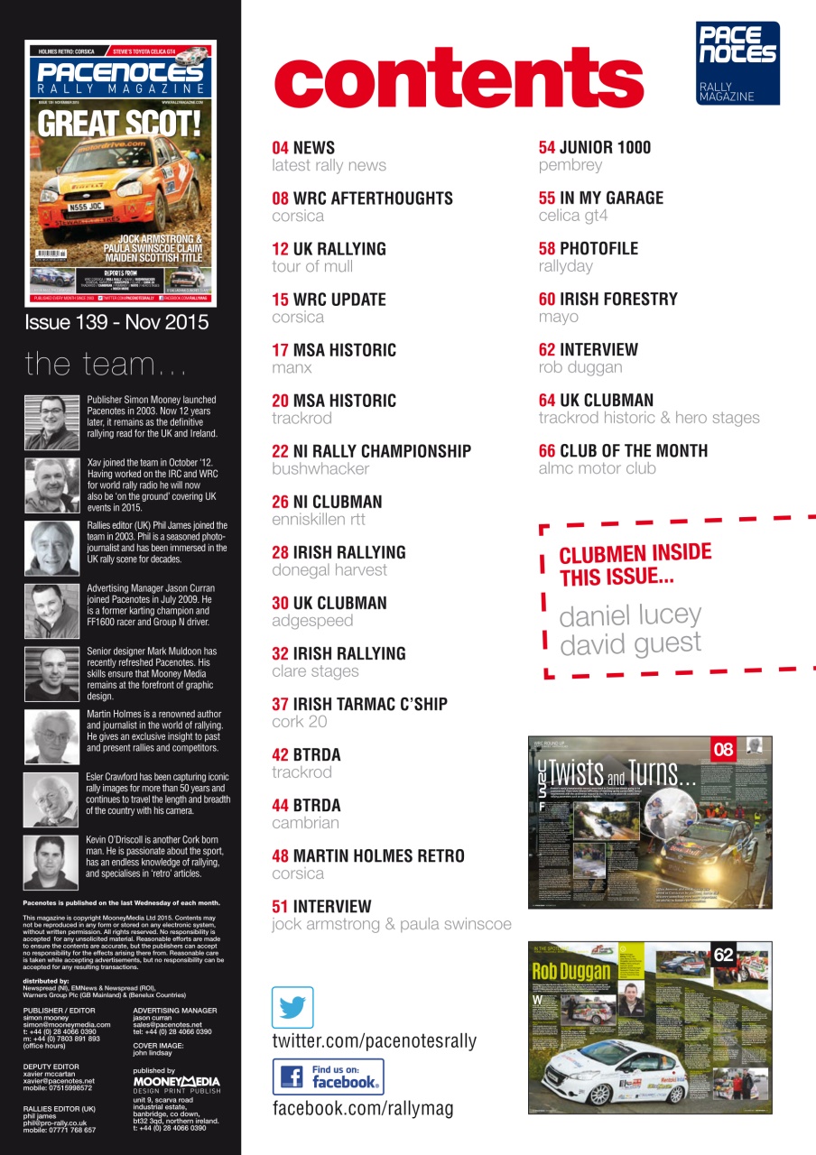 Pacenotes Rally magazine Preview Pages