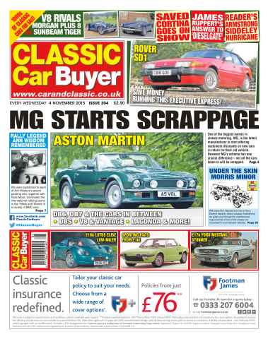 Classic Car Buyer issue No. 304 MG Starts Scrappage