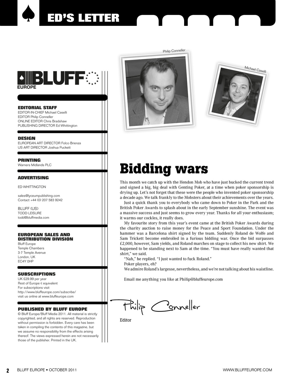 Bluff Europe Preview Pages