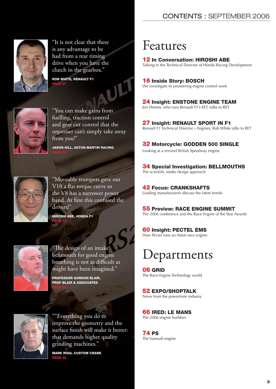 Race Engine Technology Preview Pages