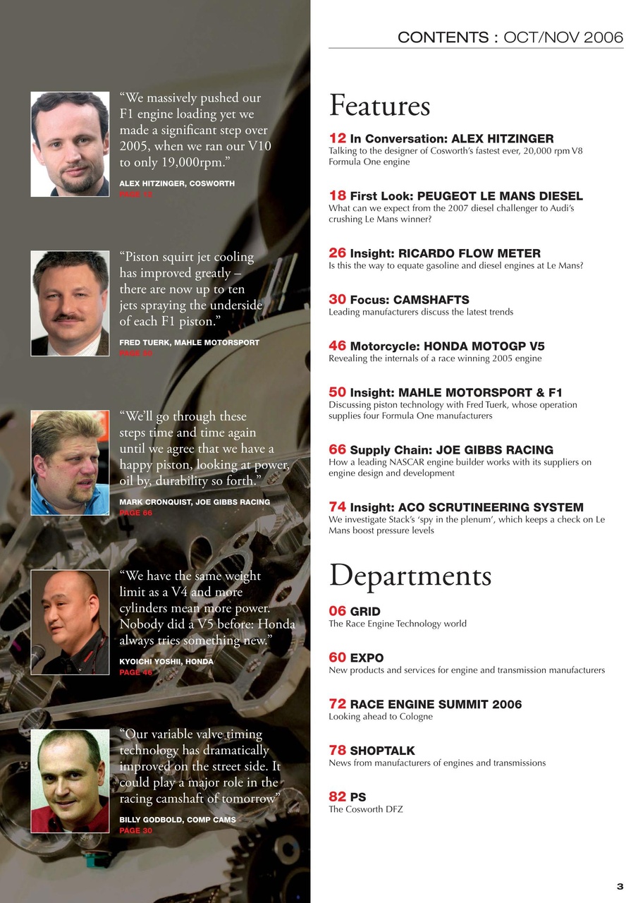 Race Engine Technology Preview Pages