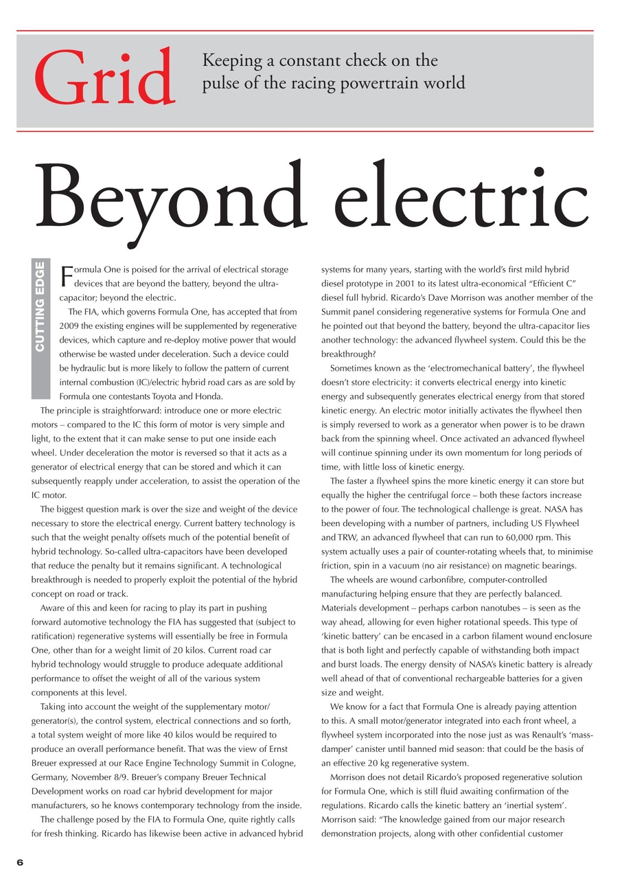 Race Engine Technology Preview Pages